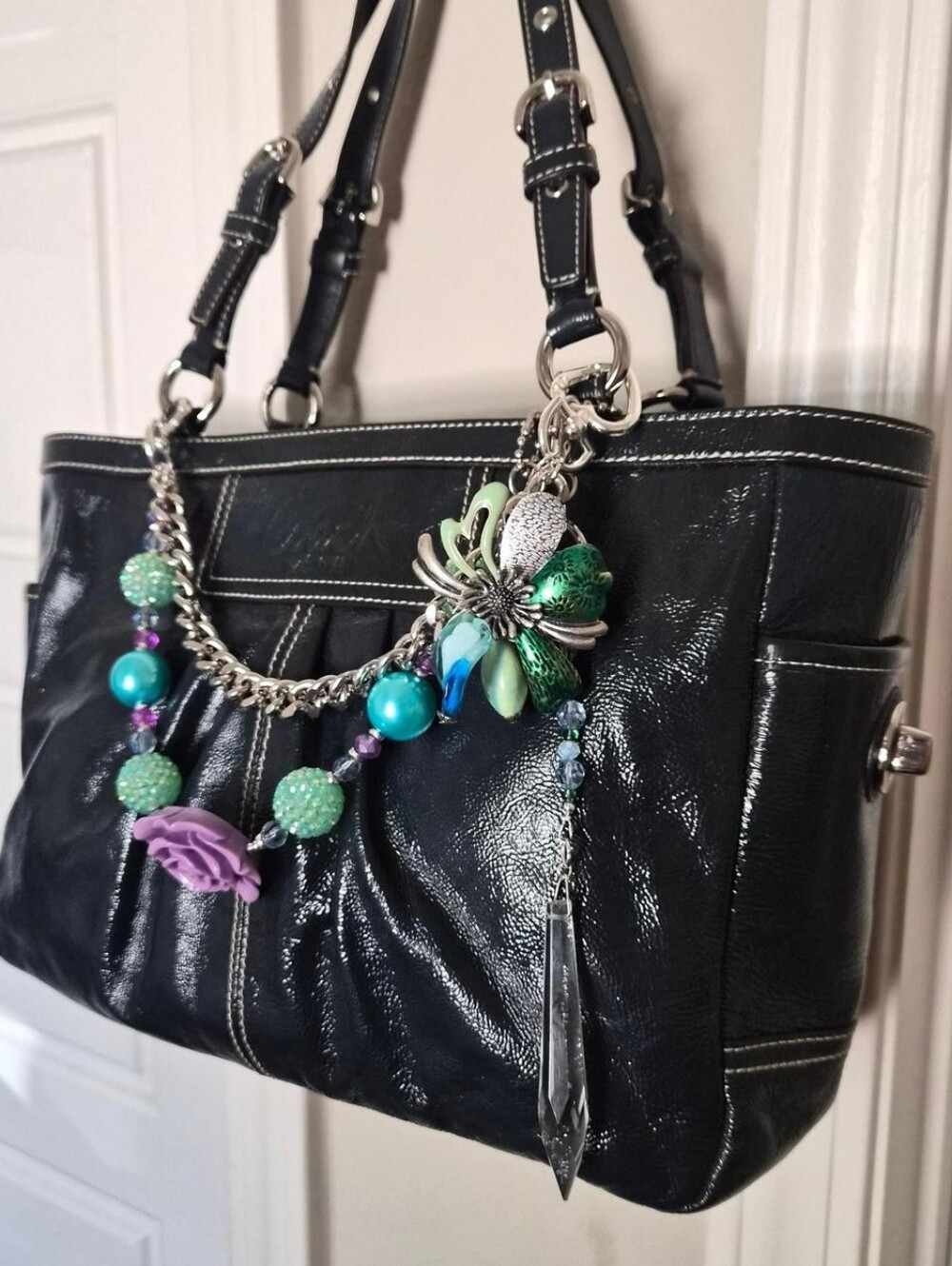 Coach Patent Navy Blue Gallery Bag